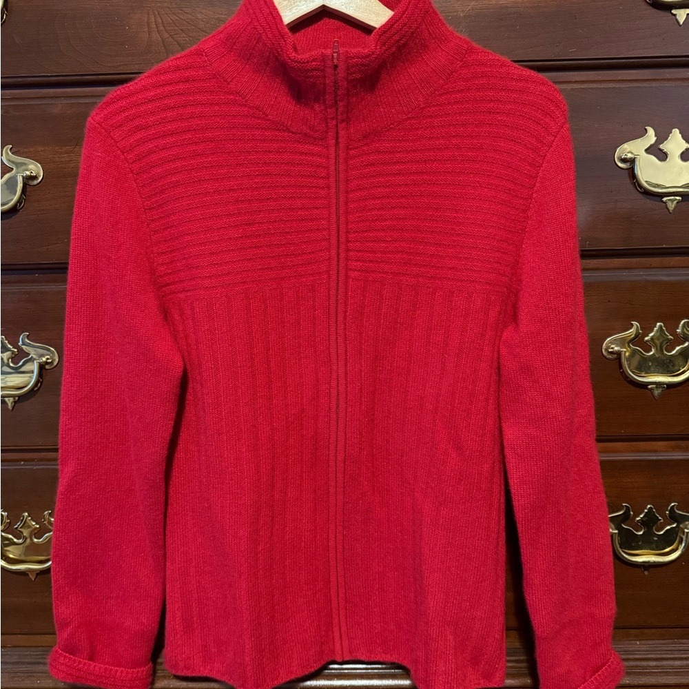 Neiman Marcus Vibrant Red Cashmere Sweater
